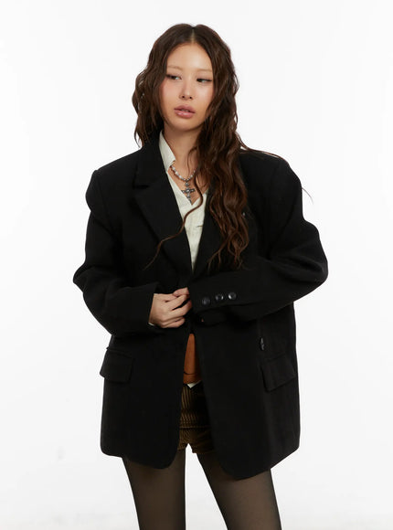 modern-quilted-statement-blazer-cd517 / Black