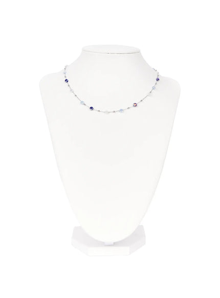 multicolor-bead-necklace-ca515 / Blue