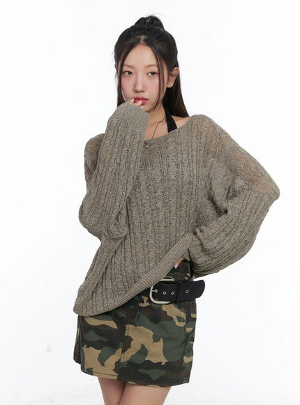 Loose Knit Long Sleeve Top CS502