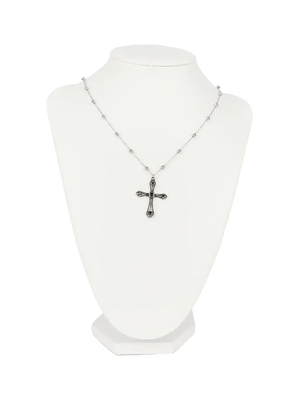 black-cross-bead-necklace-co503