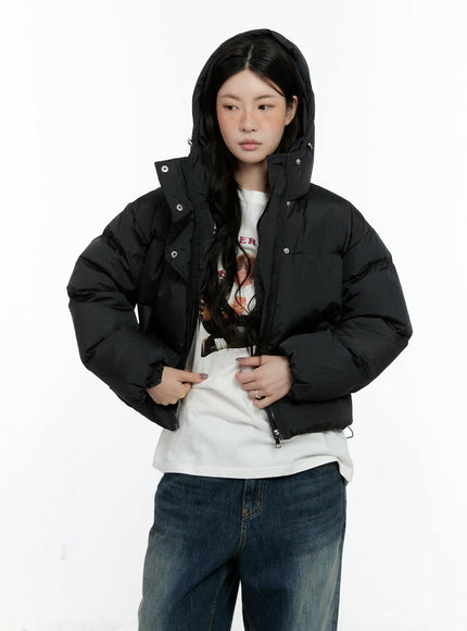 High Neck Cropped Puffer Jacket CN513