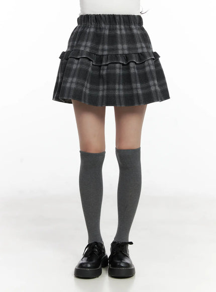 plaid-tiered-mini-skirt-cn527