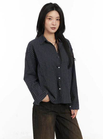 classic-plaid-flannel-shirt-cd502 / Dark blue