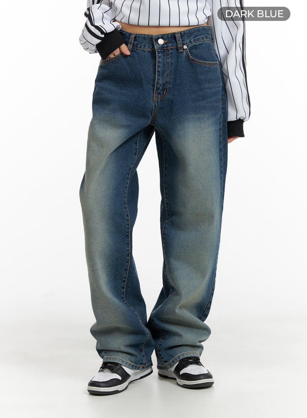 low-waist-baggy-jeans-cm407 / Dark blue
