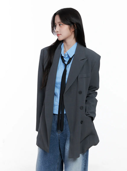 chic-oversized-blazer-cs519 / Dark gray