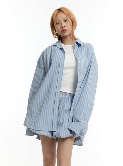 striped-buttoned-oversized-collared-shirt-cy505