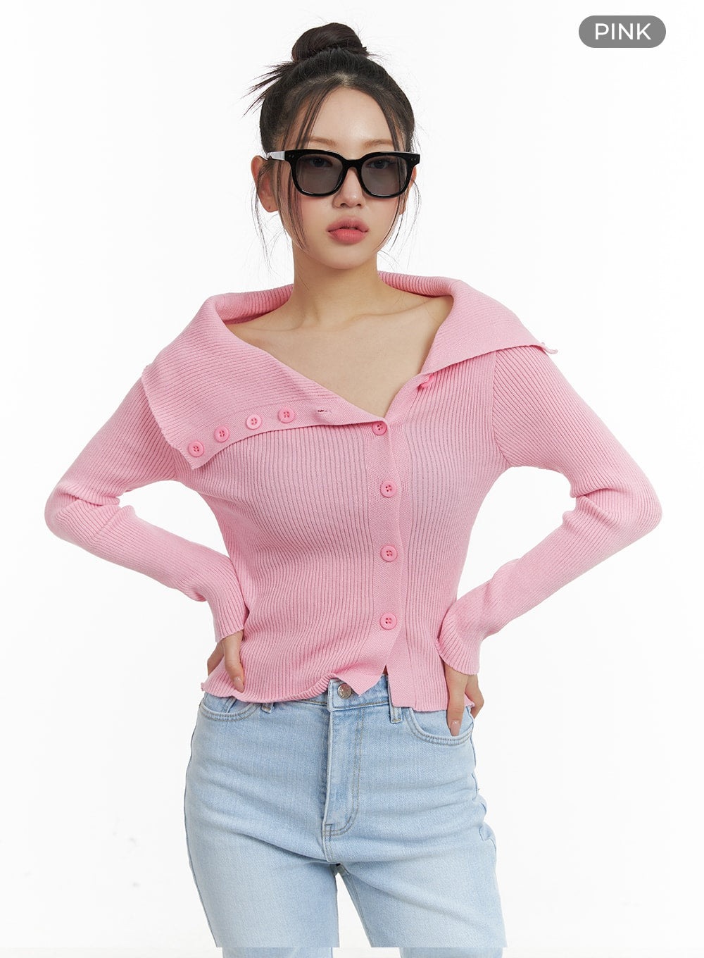 open-collar-buttoned-knit-top-om428