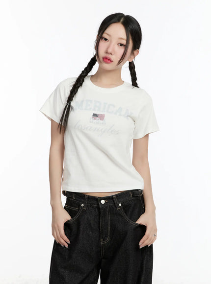 Graphic Lettering Crop Tee CM511