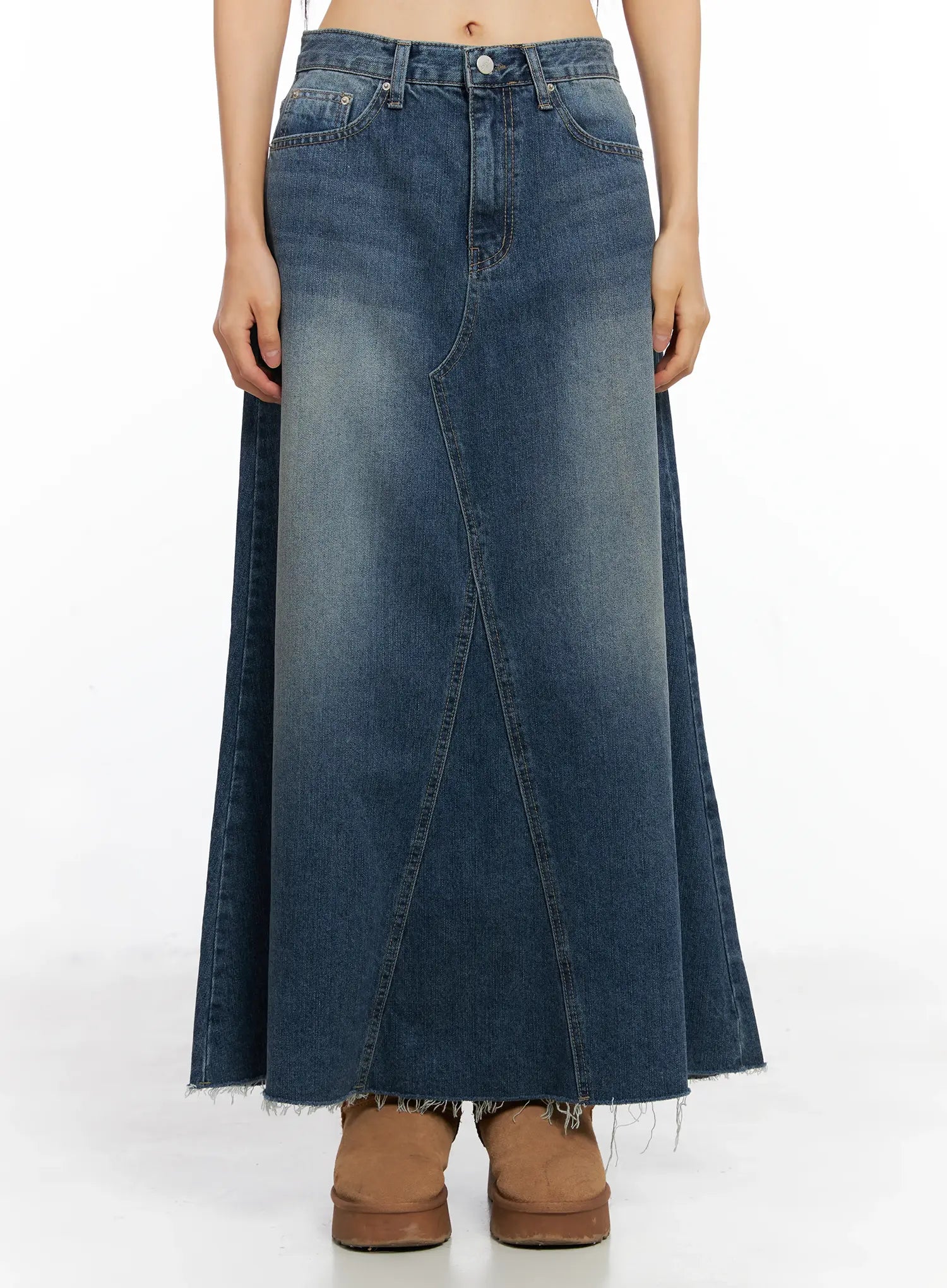 Flare Denim Maxi Skirt CO529