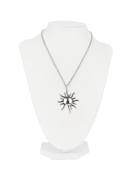Silver Sun Pendant Necklace CS505