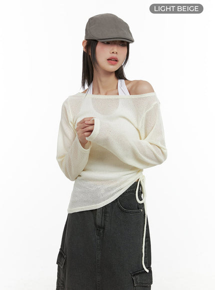 shirred-see-through-one-shoulder-top-cg426