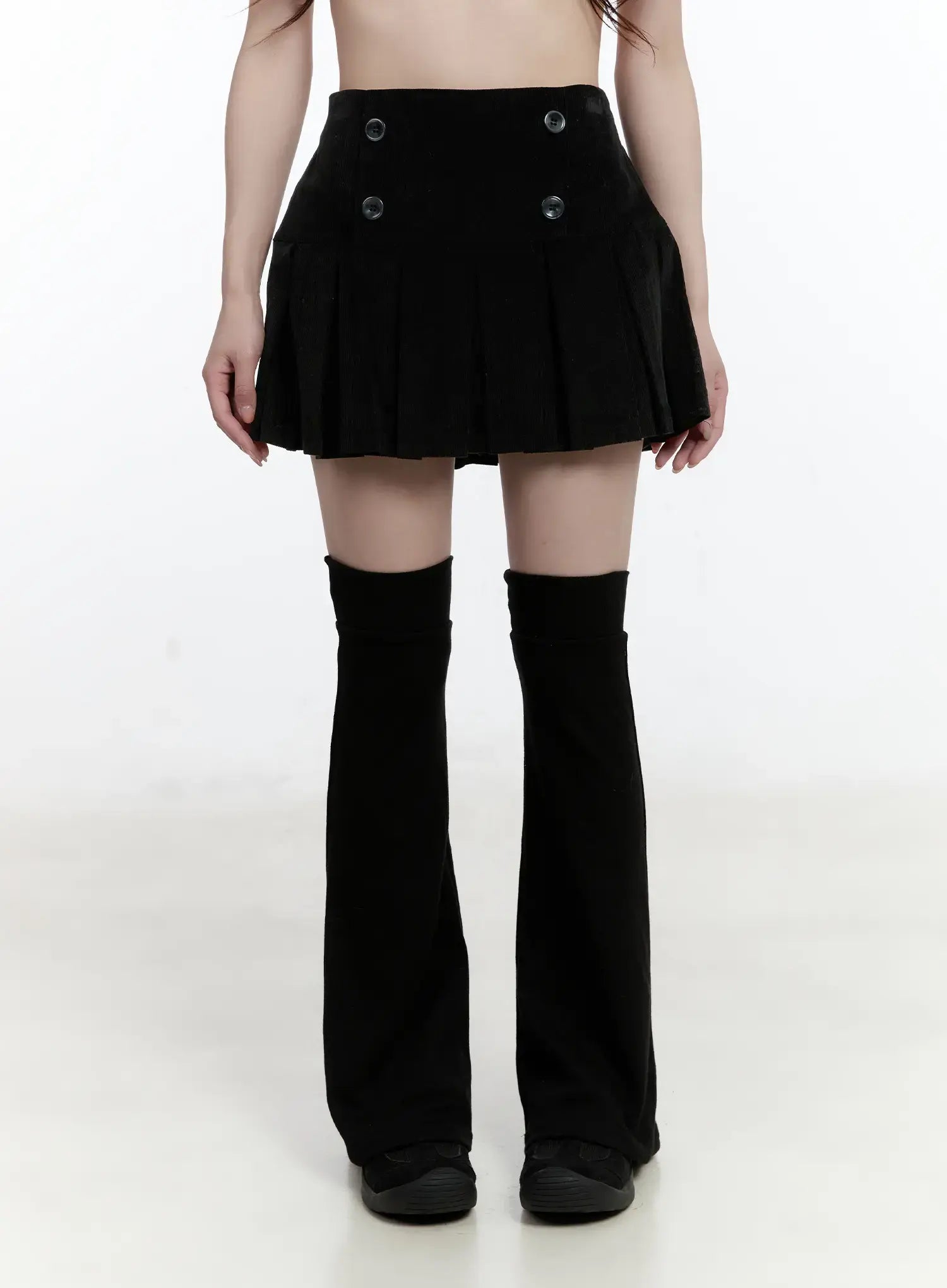 corduroy-button-pleated-mini-skirt-cn525