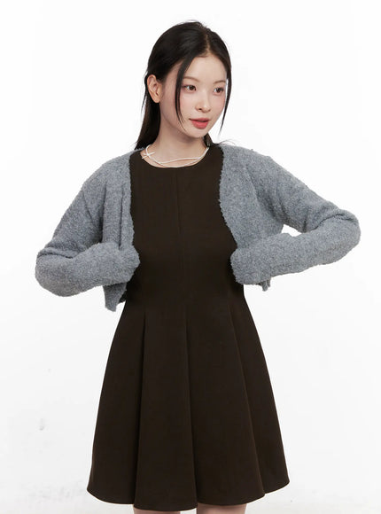 boucle-bolero-cardigan-cn504 / Gray