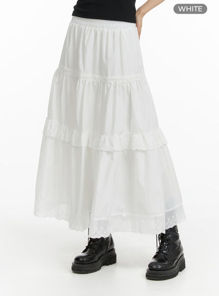 frill-flare-maxi-skirt-cf422 / White