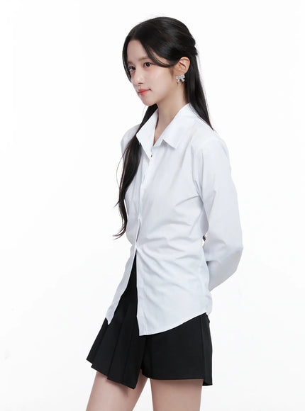 classic-striped-button-up-shirt-cs519 / White