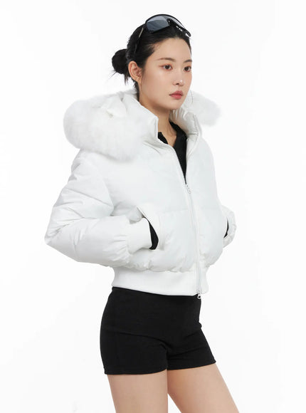 trimmed-cropped-puffer-jacket-cd505 / White