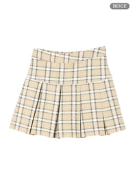 checkered-pleated-mini-skirt-om425