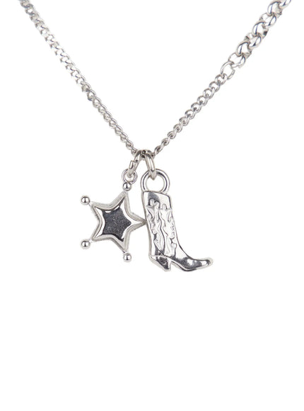 Cowboy Boot Charm Necklace F502