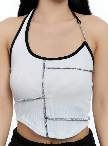 contrast-chain-accent-halter-tank-cl530