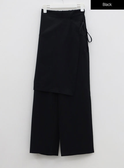 Wrapped Skirt Wide Leg Pants OF324