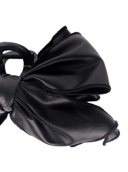 Eco-Leather Bow Claw Clip F502