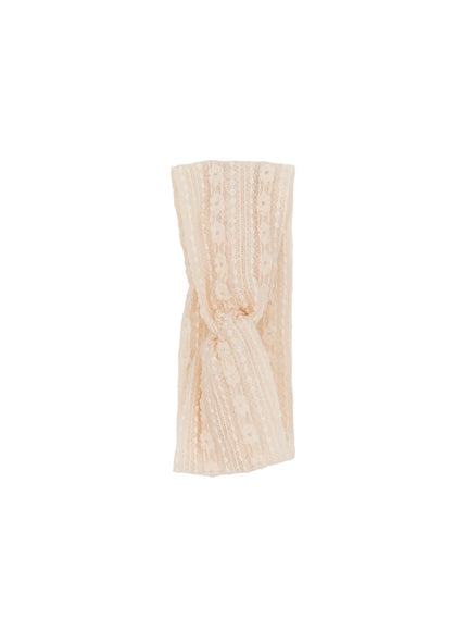 lace-twisted-headband-cm524 / Beige