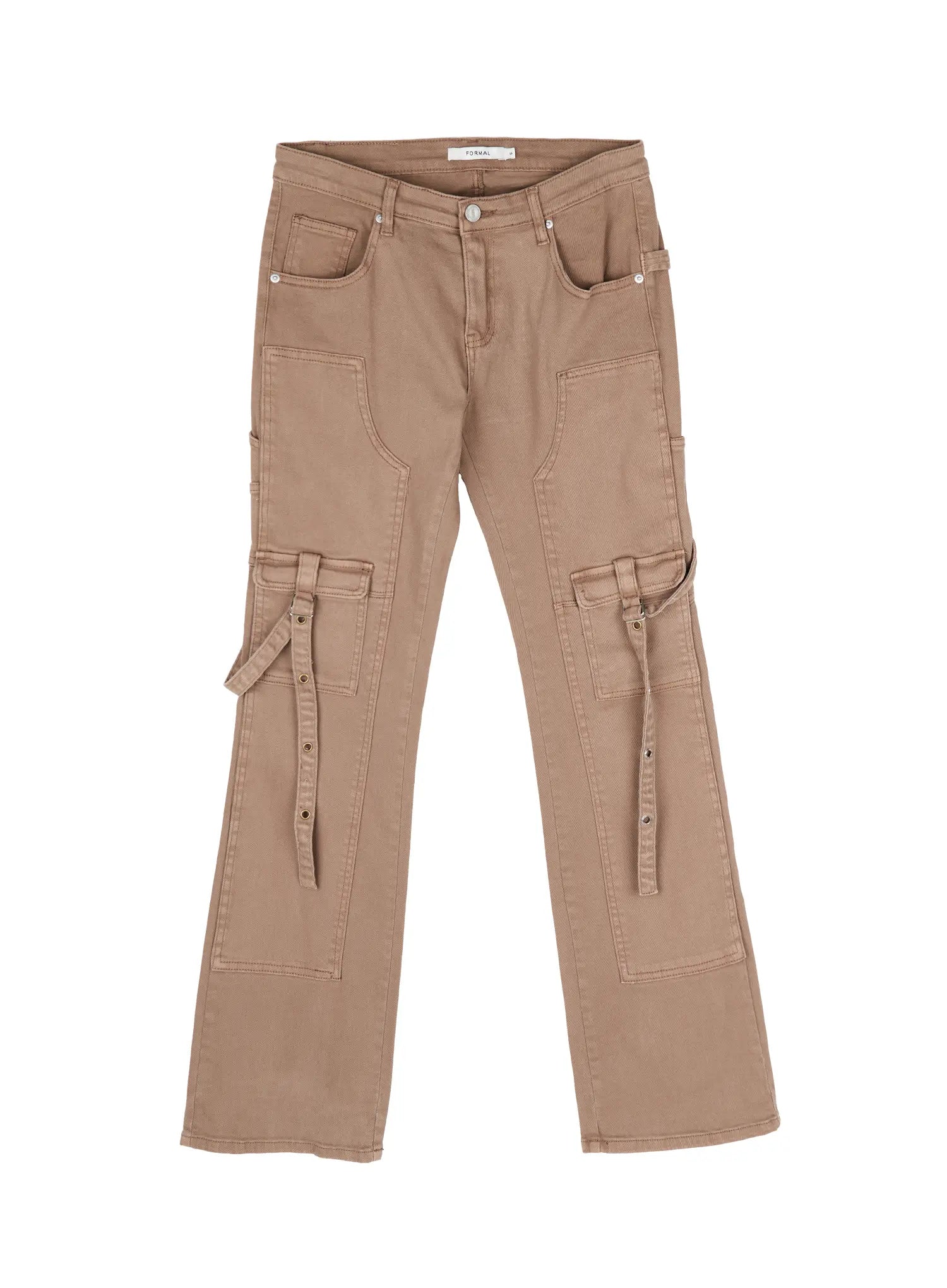 black-bucle-bootcut-cargo-pants-cy513 / Beige