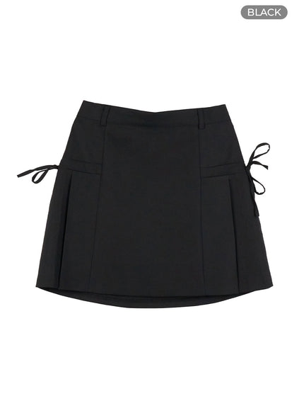 strap-solid-mini-skirt-og416 / Black