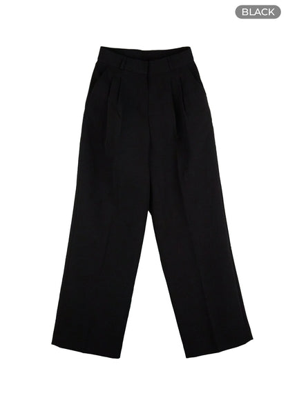 elegant-waistband-wide-leg-pants-os411 / Black