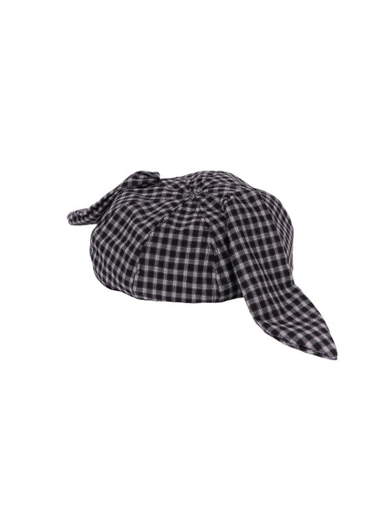 checkered-rabbit-ear-hat-cy513 / Black
