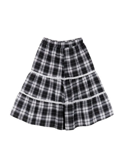 Plaid Ruffle Midi Skirt CO522