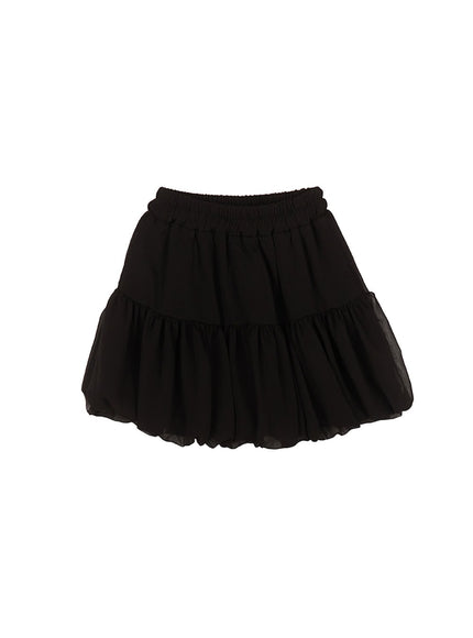 tiered-balloon-mini-skirt-cm521 / Black