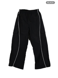 sporty-wide-contrasting-trousers-om426 / Black