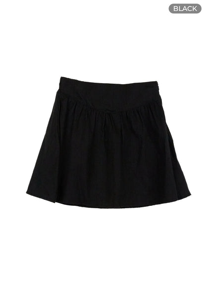 summer-flare-cotton-mini-skirt-oy424 / Black