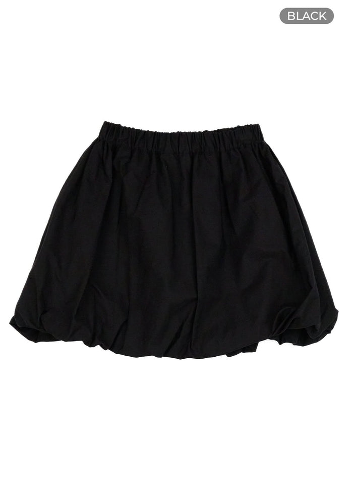 bubble-hem-mini-skirt-ou413 / Black