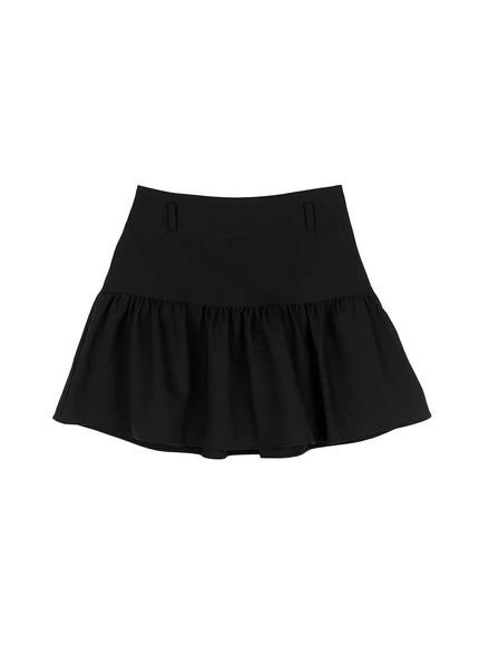 pleated-flare-mini-skirt-cg514 / Black