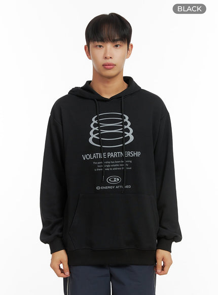 cozy-graphic-hooded-sweatshirt-co410 / Black