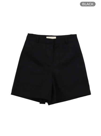 solid-loose-fit-shorts-oa429 / Black