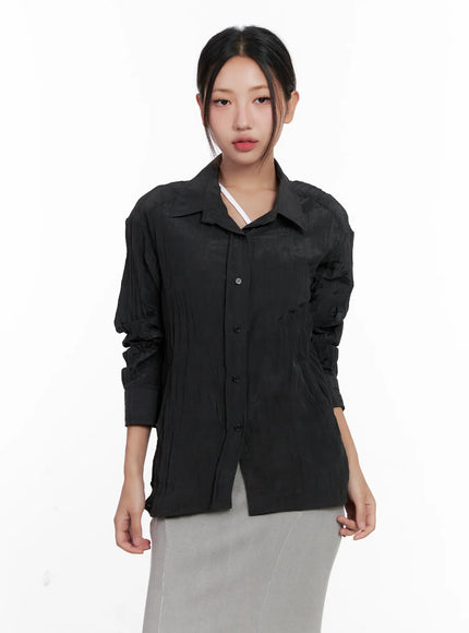 White Button-Up Long Sleeve Shirt CL518