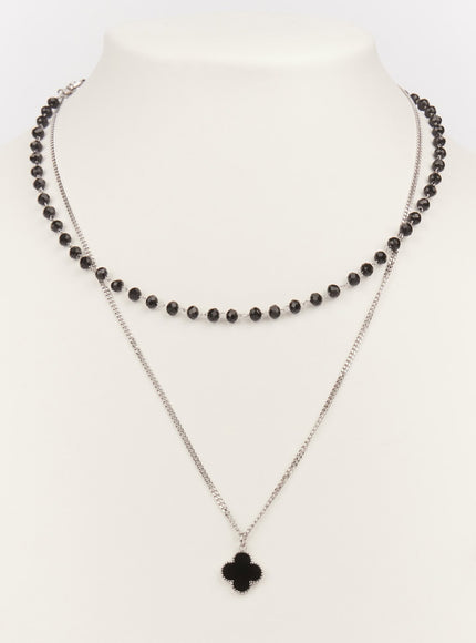 verona-double-layer-necklace-im531 / Black