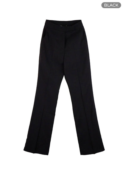 stylish-slim-fit-tailored-pants-oo429 / Black