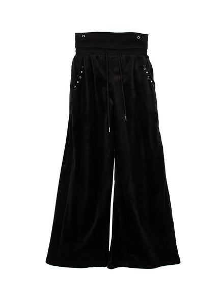 wide-leg-corduroy-training-pants-cj513 / Black