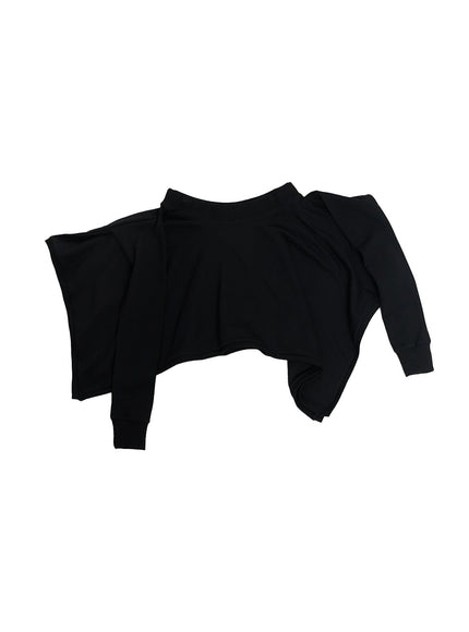 tied-layering-handkerchief-midi-skirt-ca521 / Black