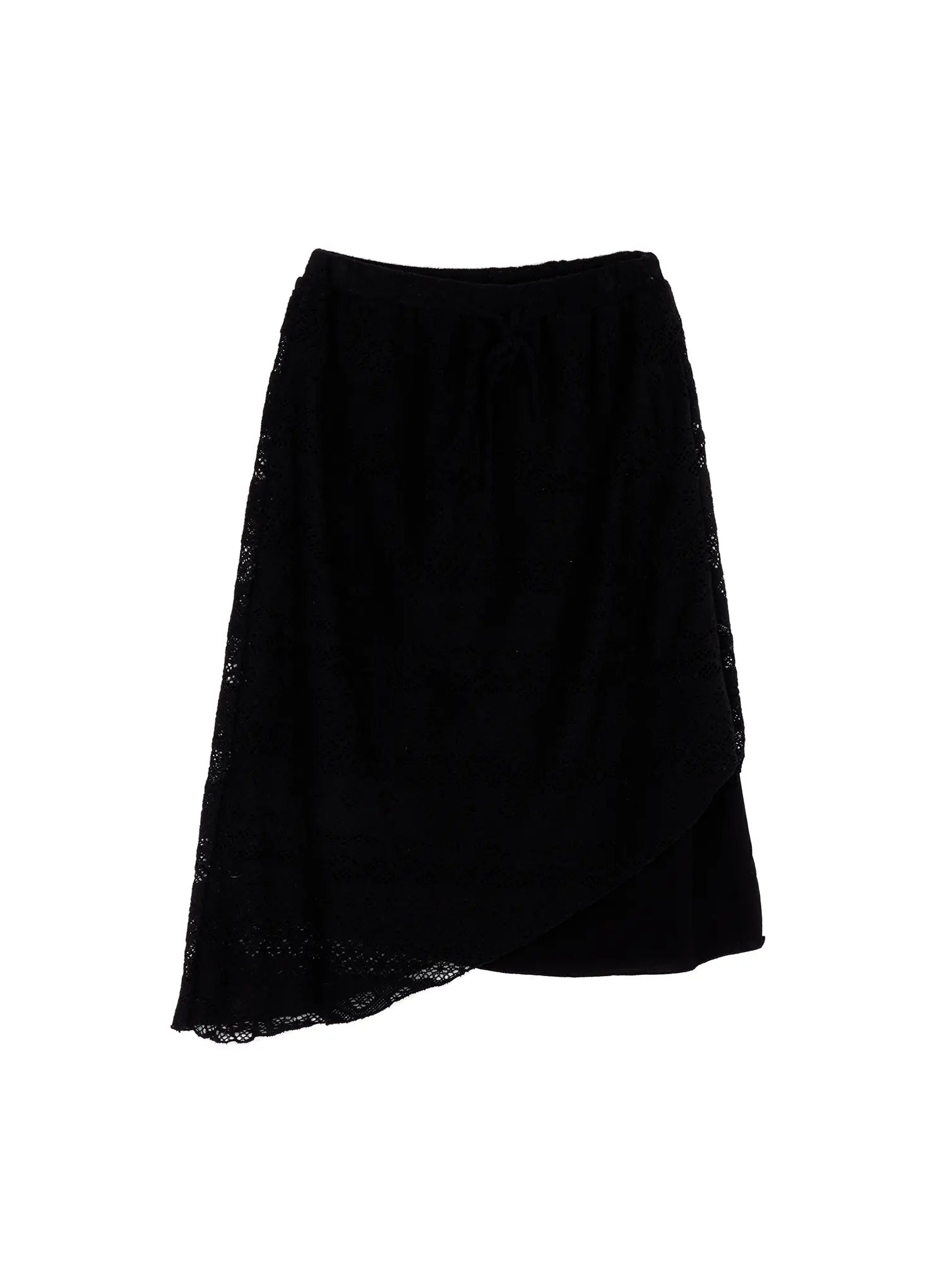 bohemian-crochet-midi-skirt-cn520 / Black