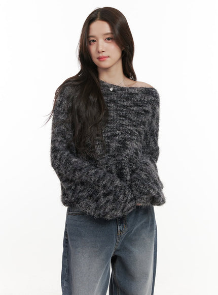 multicolor-cozy-knit-sweater-on429 / Black