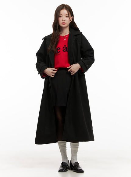 wool-blend-buttoned-long-coat-od403 / Black