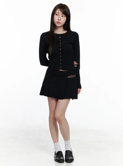 knit-cardigan-and-skirt-co-ord-co521 / Black