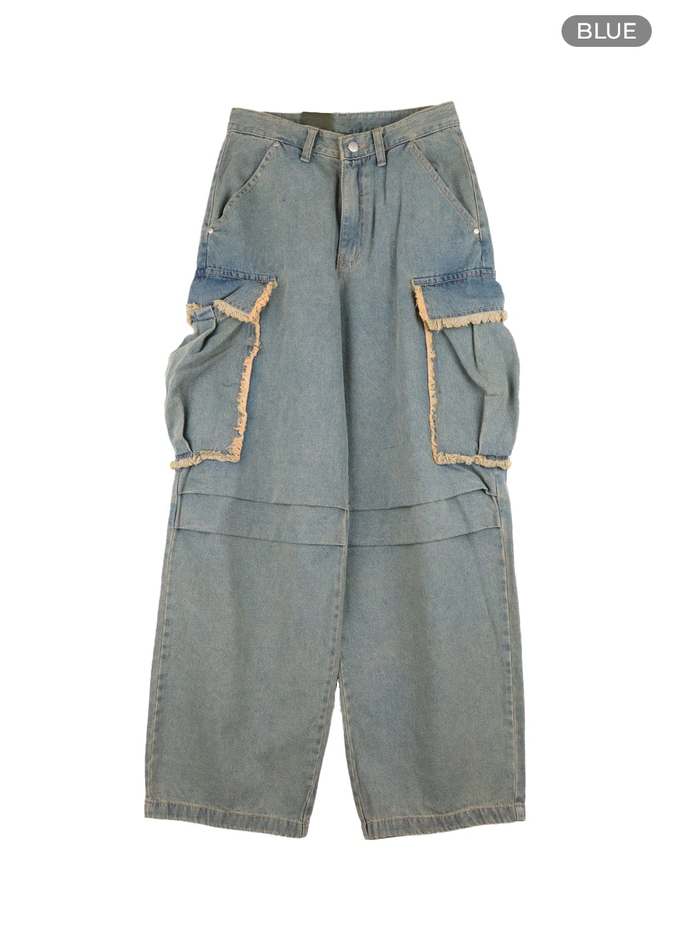 wide-fit-cargo-baggy-jeans-ca416 / Blue