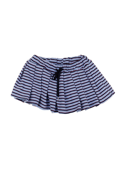 striped-fleece-lined-mini-skirt-cn520 / Blue