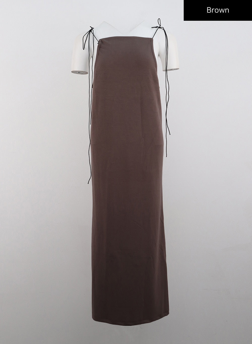 open-back-strap-sleeveless-maxi-dress-cn328 / Brown